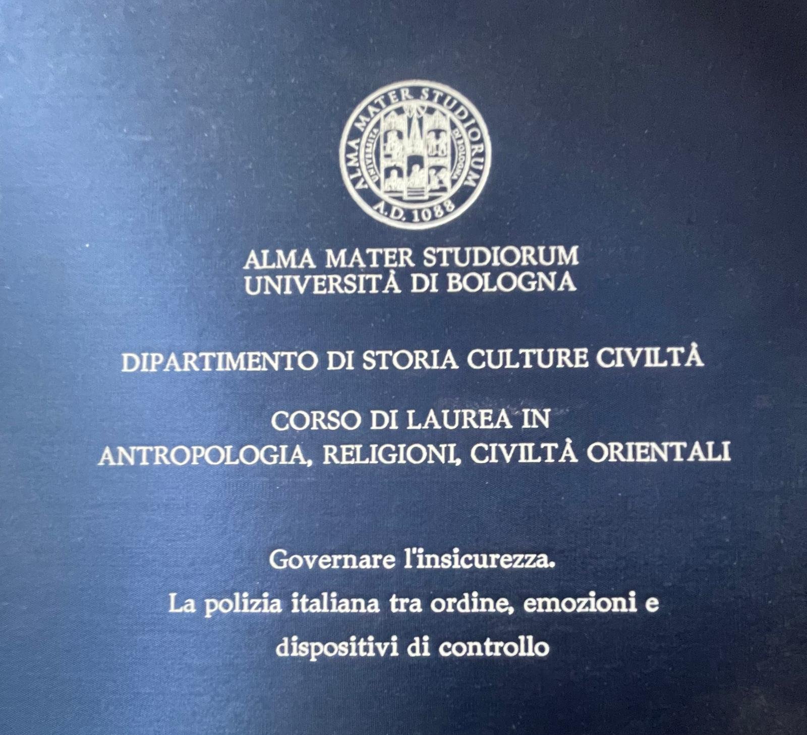 Tesi di laurea — Governare l'insicurezza